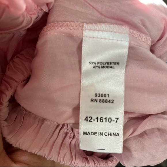 Eloquii women’s pink shirred cinched waist puff sleeve feminine blouse - Picture 7 of 7